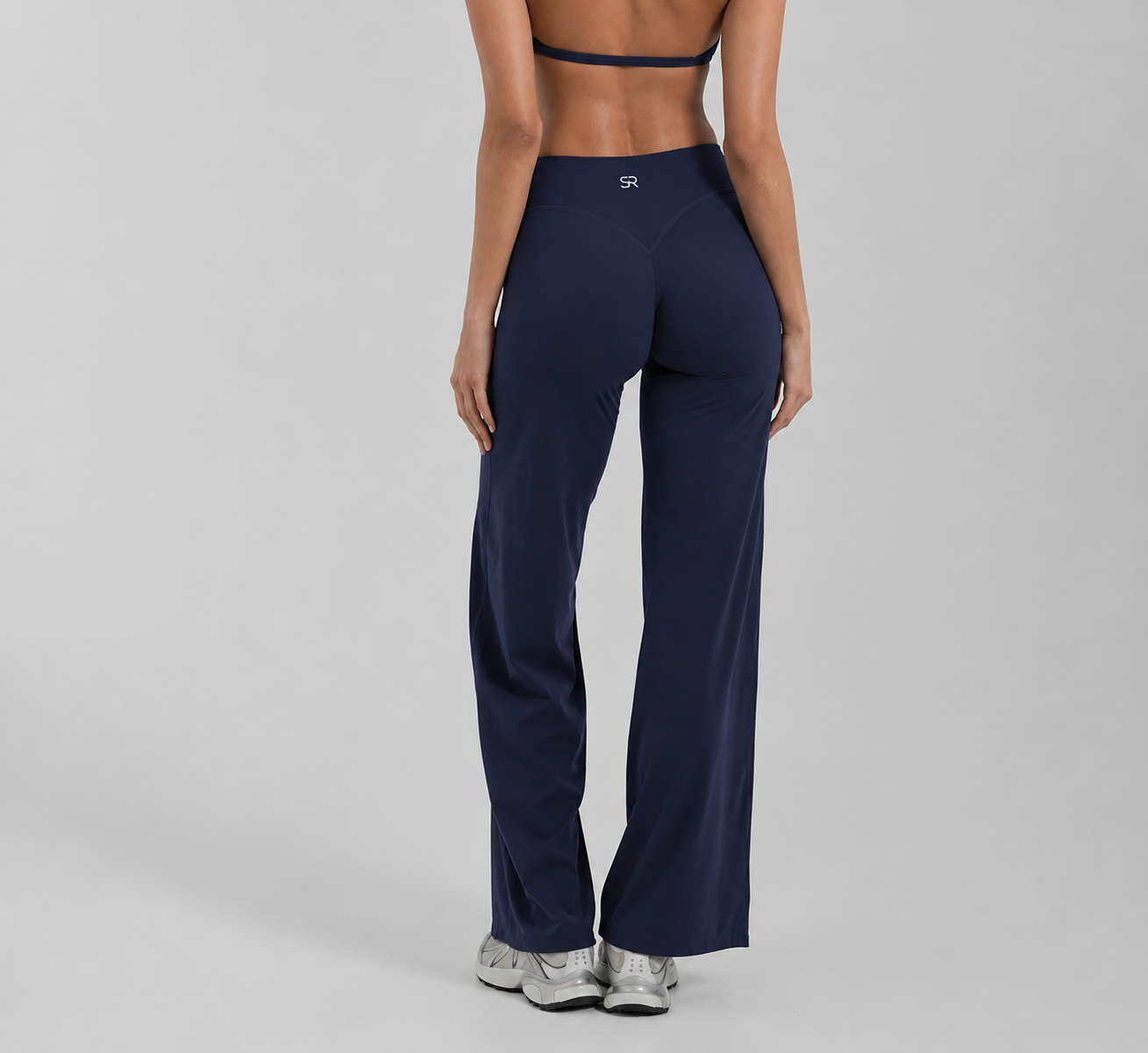 halter-neck sports bra/ flared pants