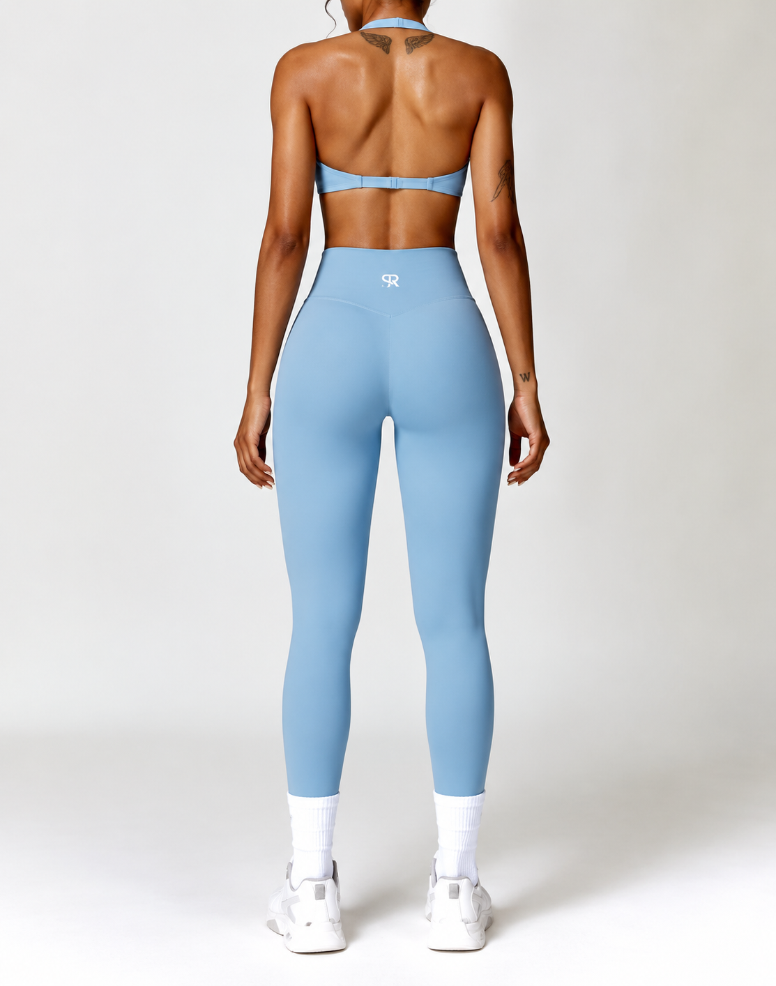 QUICK-DRYING HALTERNECK BRA & SPORTS TROUSERS 2-PIECE SET