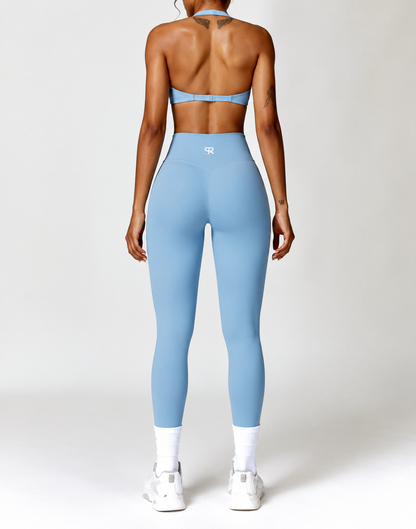 QUICK-DRYING HALTERNECK BRA & SPORTS TROUSERS 2-PIECE SET